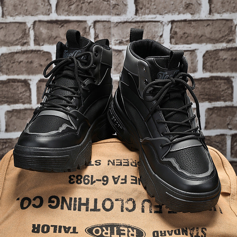 Men's Retro High-Top Lace-Up Casual Boots