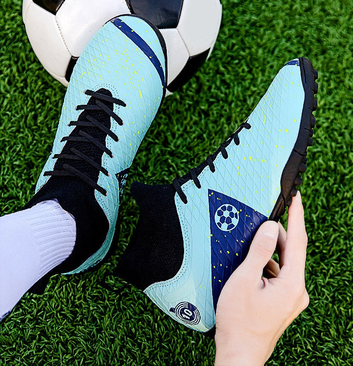 Men's Football High-Top Breathable Broken Nails Shoes