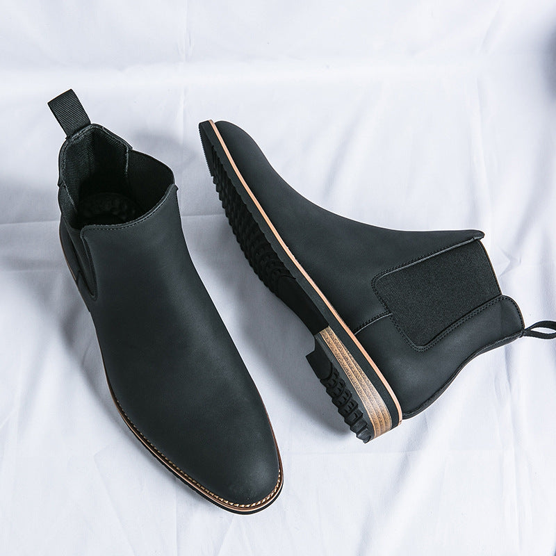 Men's Leather British Style Chelsea Boots Casual Shoes