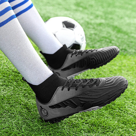 Men's Fly Knitting High-Top Fooball Turf Sports Shoes