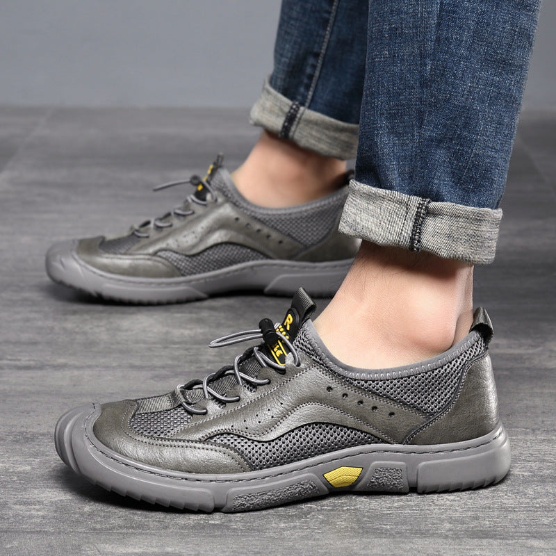 Men's Leather Hollow Soft Sole Casual Sandals