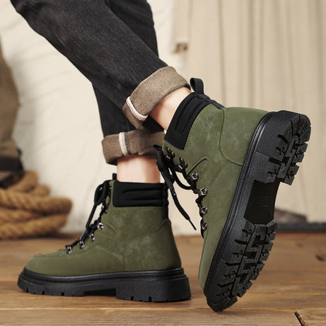 Men's High-top Thick-soled Solid Color Martin Boots