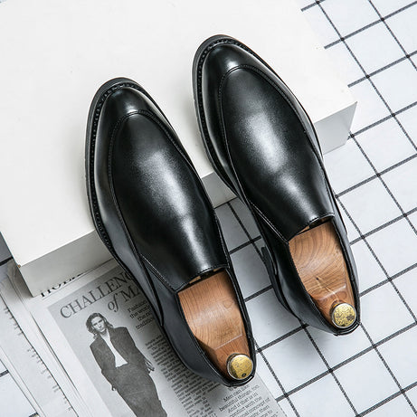 Men's Leather British Style Low-Top Loafers Shoes