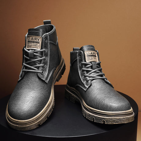 Men's Leather High-Top British Style Martin Boots