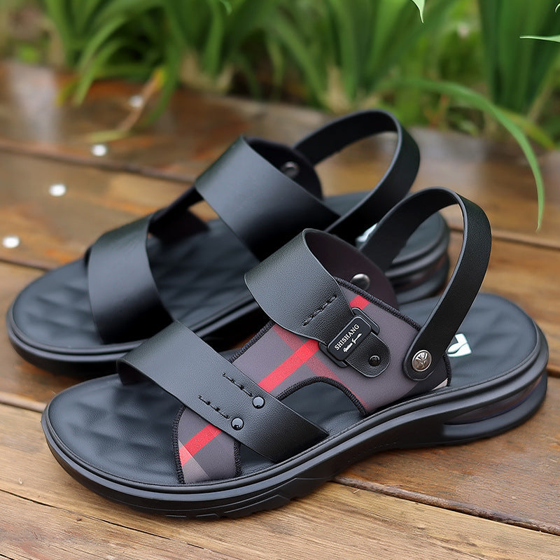 Men's Air cushion sole Leather Sandals (In Stock)