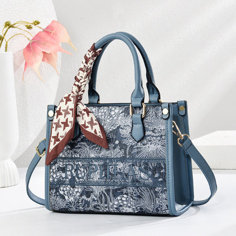 Women's Fashion Embroidery Handbag Large-Capacity Bag