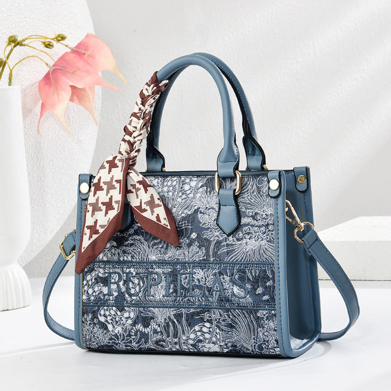 Women's Fashion Embroidery Handbag Large-Capacity Bag