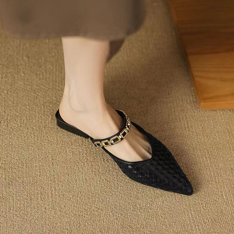 Women's Retro Pointed Half Slippers