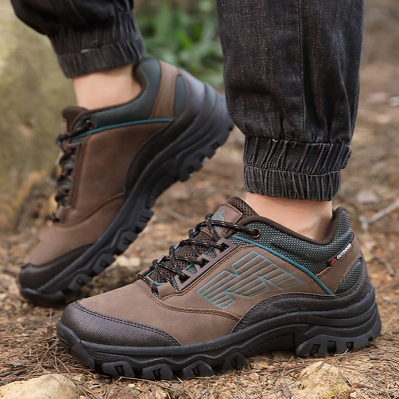 Men's Leather Outdoor Trendy Hiking Shoes