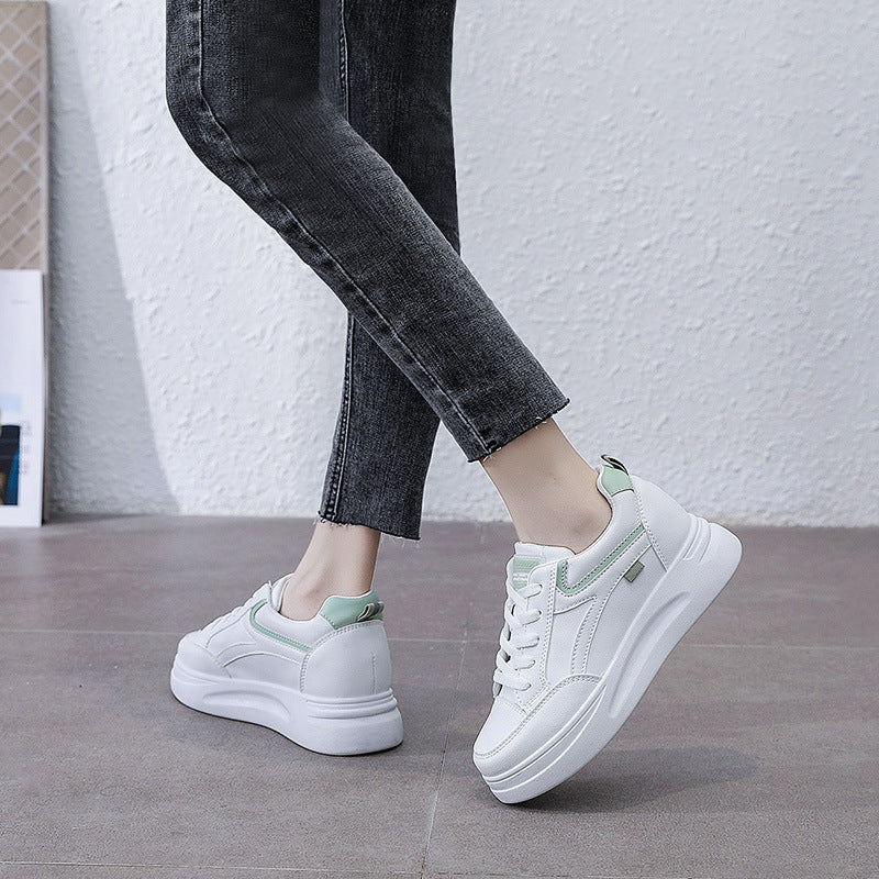 Women's Leather White Versatile Sneakers