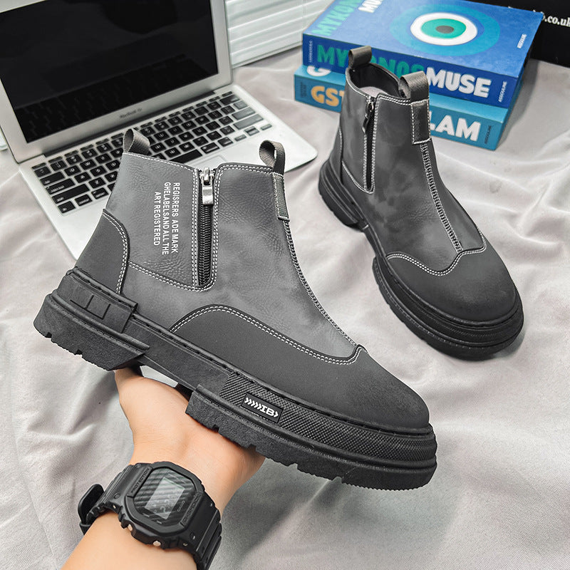 Men's Leather Chelsea Boots High-Top Fashion Boots