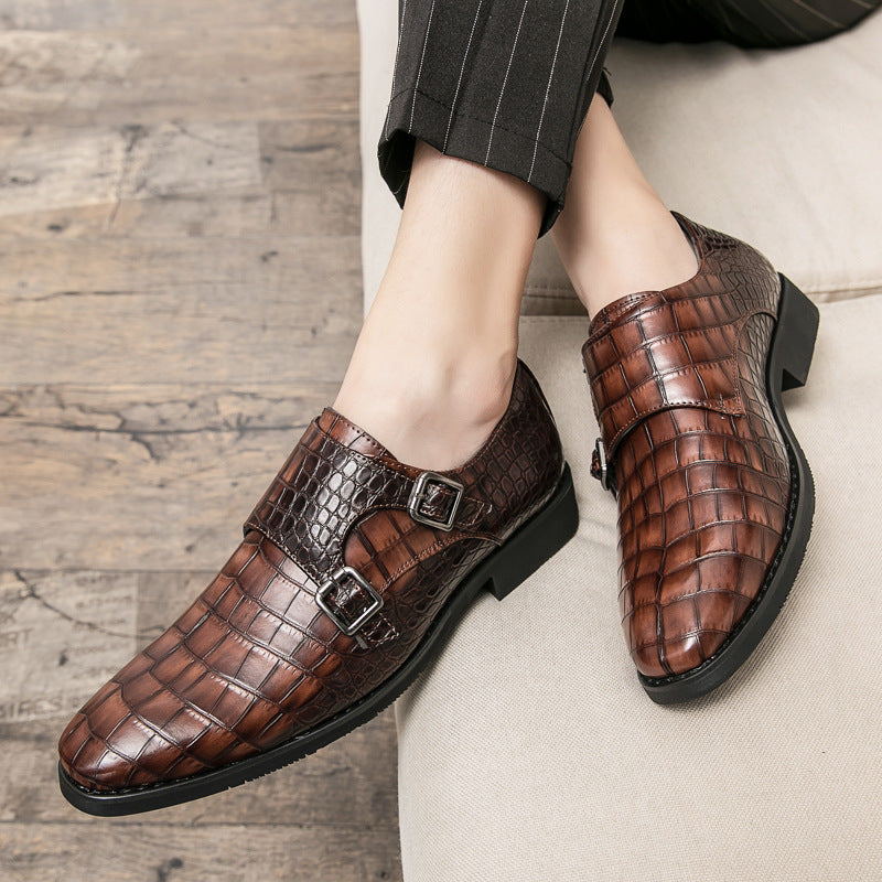 Men's British Style Leather Buckle Trendy Shoes