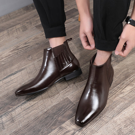 Men's Pointed British Chelsea Boots High-End Shoes