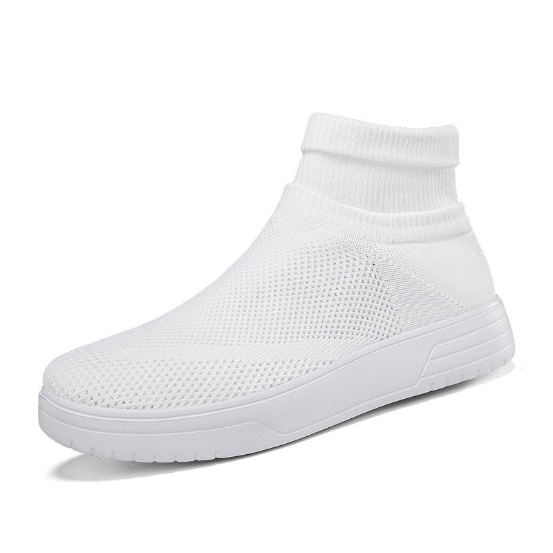 Men's Breathable Mesh High-Top Thick-Soled Shoes