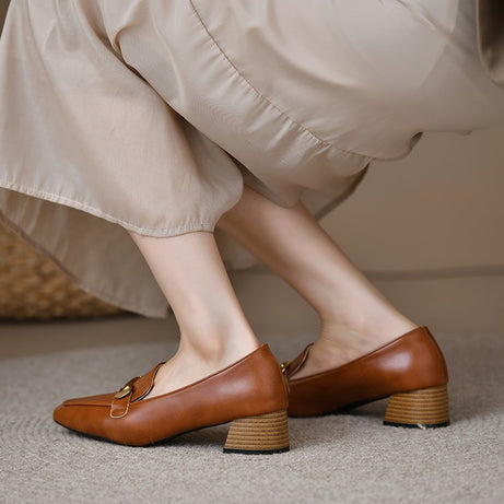 Women's Retro High Heels Thick Heel Shoes