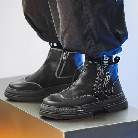 Men's Leather Chelsea Boots High-Top Fashion Boots