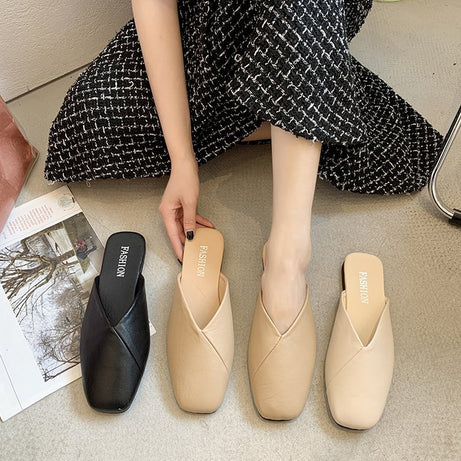 Women's Shoes Summer Korean Square Cool Slippers