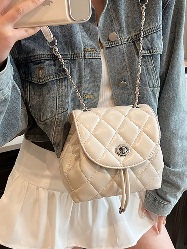 Women's Rhombus Trendy Leather Bag