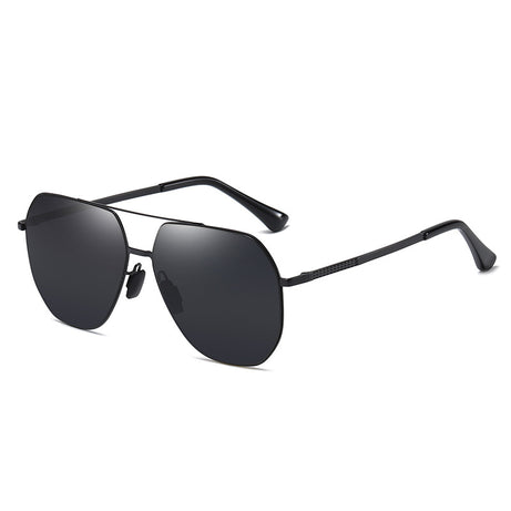 Men's Large Frame Two-color Metal Polarized Sunglasses