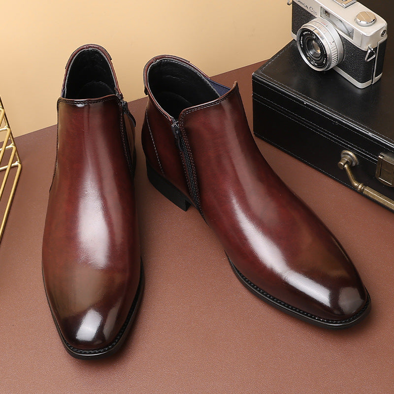 Men's Leather First Layer Cowhide Chelsea Boots