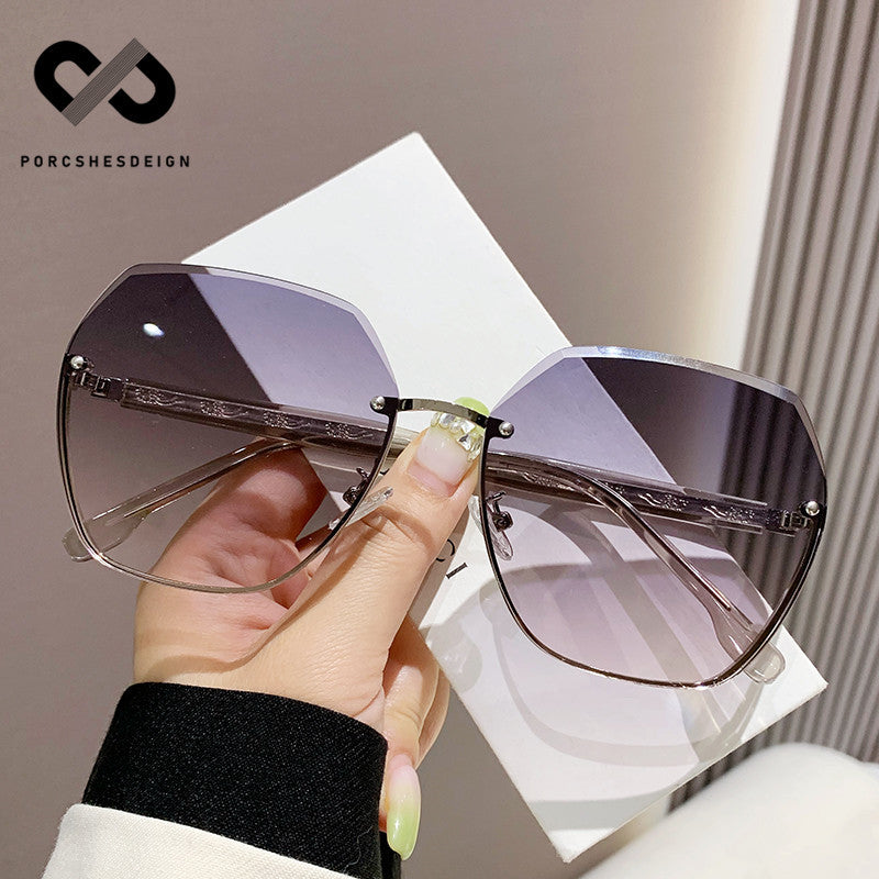 Women's Polygonal Round Face Thin UV Protection Sunglasses