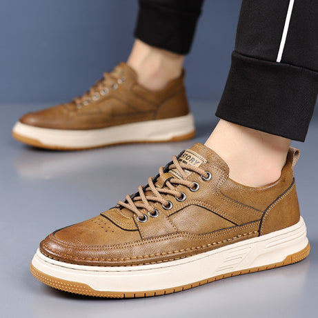Men's Leather Low-Top British Style Casual Shoes