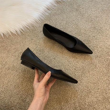 Women's Casual Elegant Black Low Heel Shoes