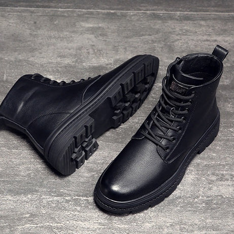 Men's Leather High-Top Black Martin Boot