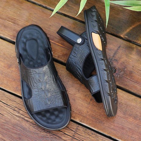 Men's Leather Casual Breathable Sandals