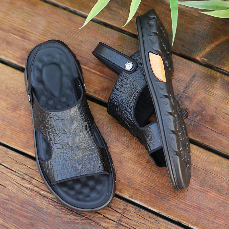 Men's Leather Casual Breathable Sandals