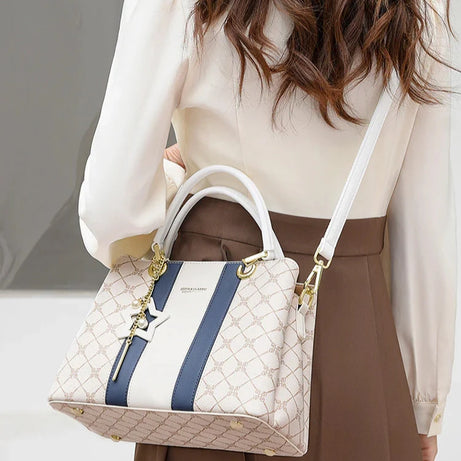 Women's Luxury Contrasting Soft Leather Handbag