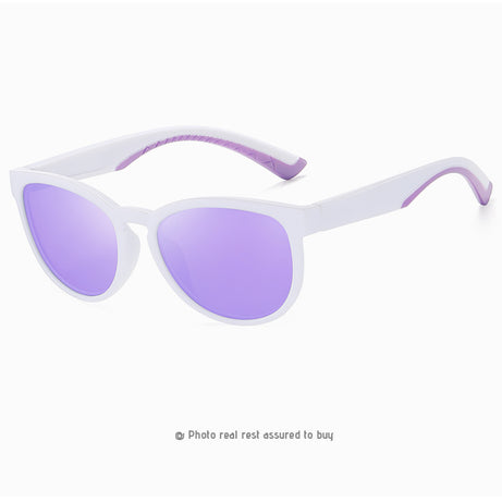 Men's Round Polarized Colorful Film Sunglasses