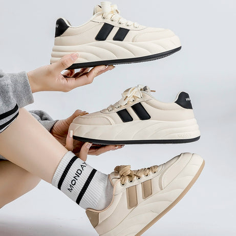 Women's Beige Casual Canvas Sneakers