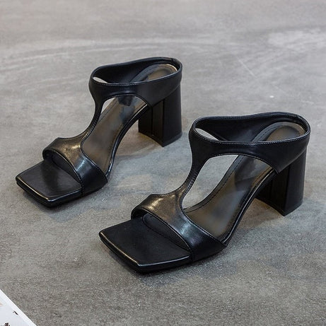 Women's Square Head Open Toe Cool Slippers