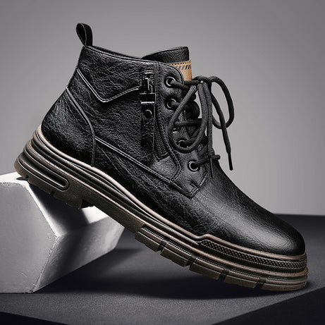 Men's High-Top Leather Martin Boots