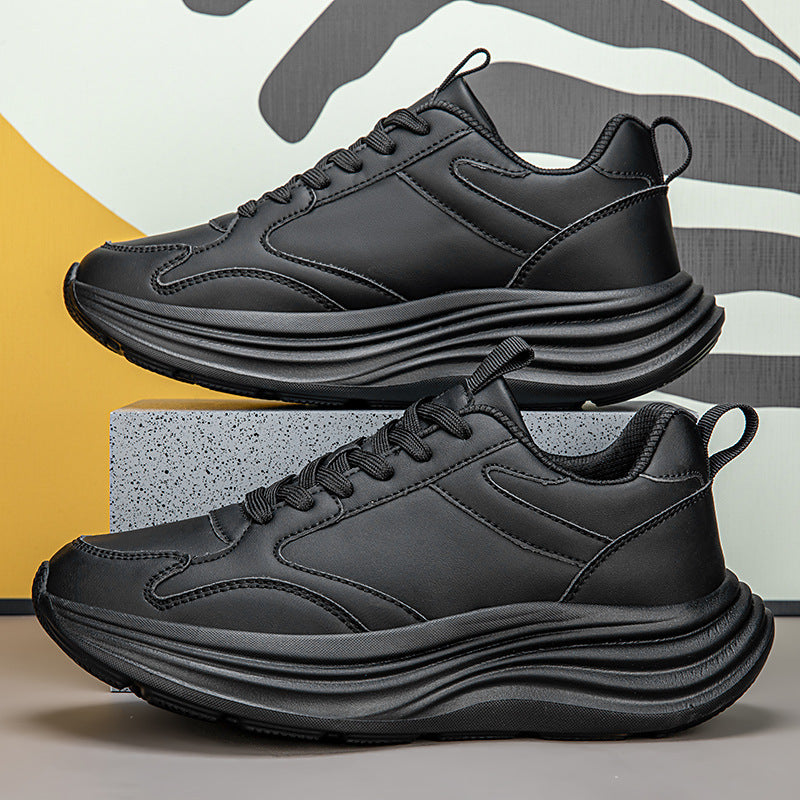 Men's Leather Shock Absorption Running Shoes