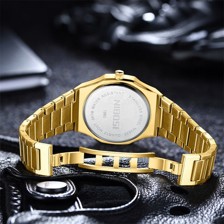 Men's Simple Rhombus Gold Watch