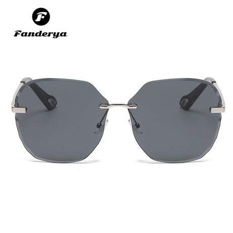 Men's Trimmed Retro Frameless Metal Sunglasses