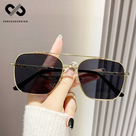 Women's  Metal Square  Large-frame UV-proof Sunglasses
