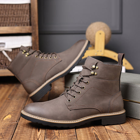Men's Leather Retro British Style Martin Boots (In stock)