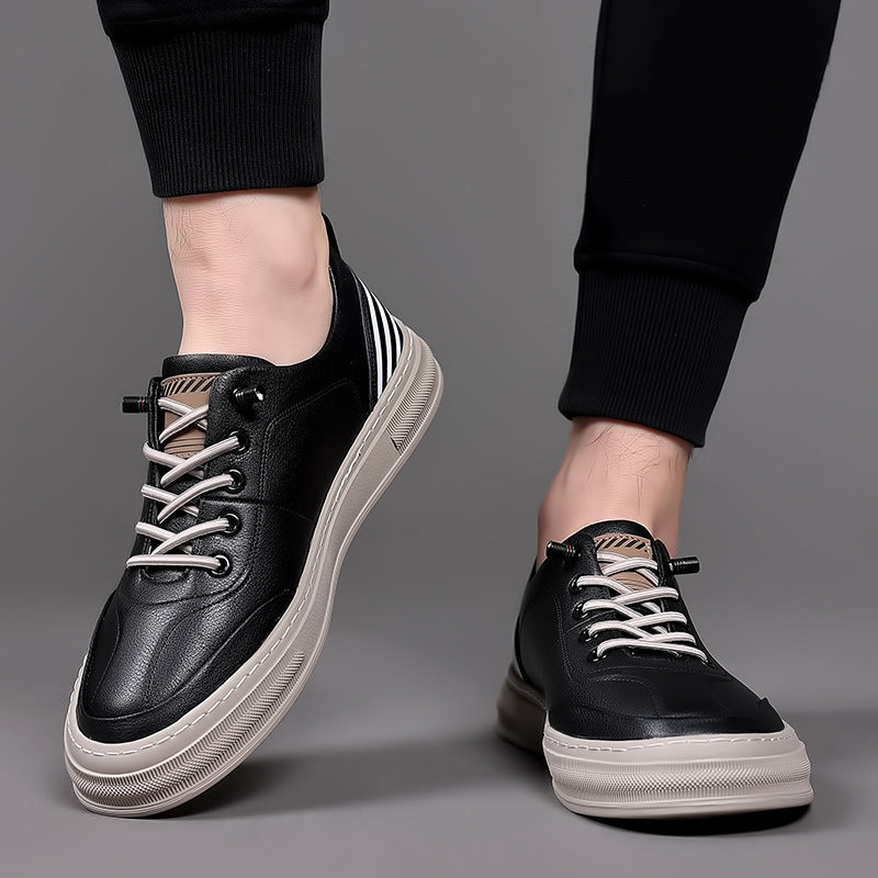 Men's Leather Flat Bottom Casual Shoes