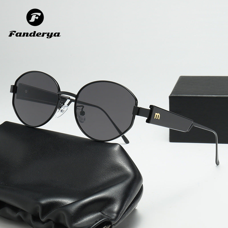 Women's Retro Small Oval Frame UV Protection Sunglasses