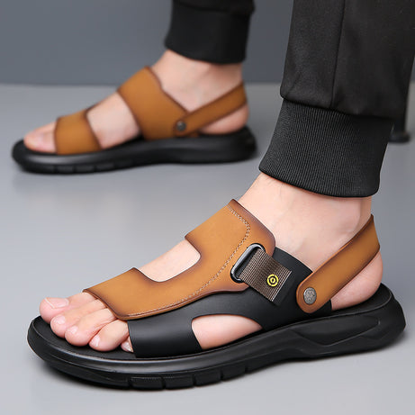 Men's Leather Soft Bottom Casual Sandals