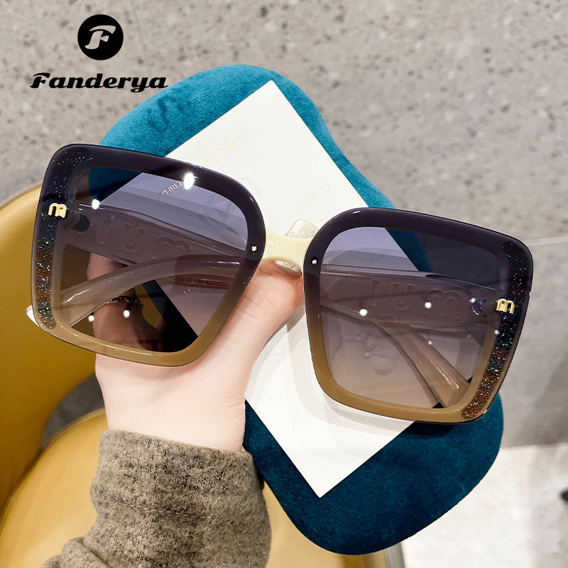 Women's Trendy Square Anti-purple Line Sunglasses