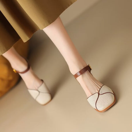 Women's Fashion Shallow Mouth Square Heels