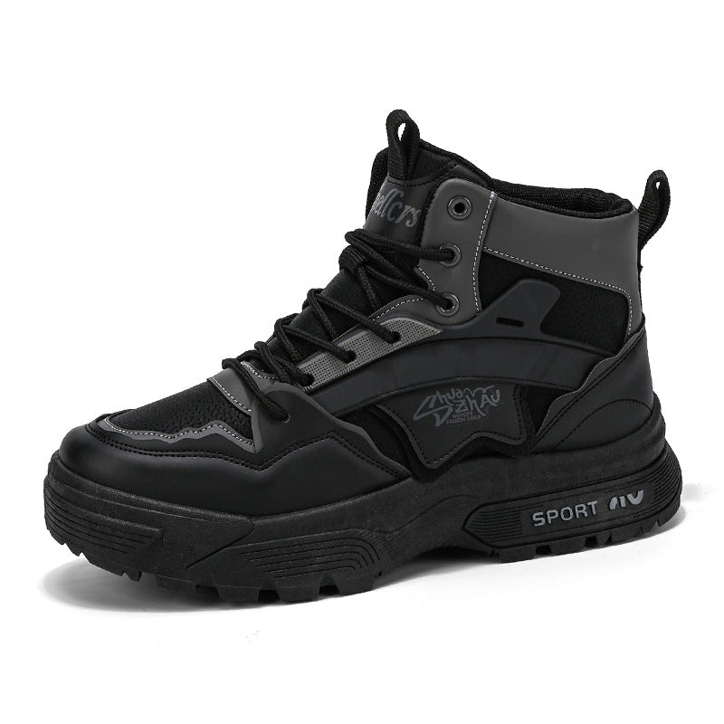 Men's Retro High-Top Lace-Up Casual Boots