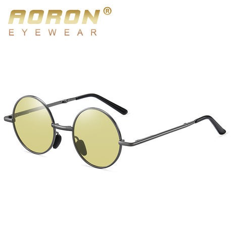 Men's Foldable Round Frame Sunglasses