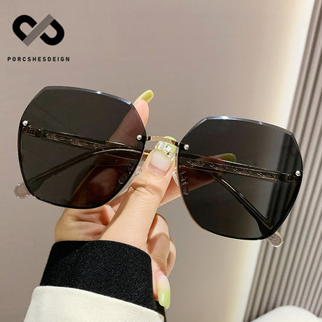 Women's Polygonal Round Face Thin UV Protection Sunglasses