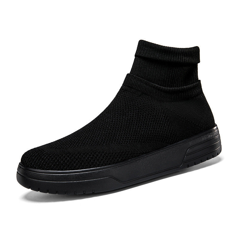 Men's Breathable Mesh High-Top Thick-Soled Shoes
