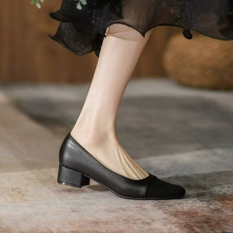 Women's Low Heel Mixed Color Office Shoes